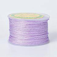 Round Polyester Cords, Milan Cords/Twisted Cords, Lilac, 1.5~2mm, 50yards/roll(150 feet/roll)(OCOR-P005-04)