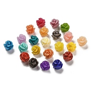 Synthetic Coral Carved Beads, Dyed, Flower, Mixed Color, 8.5x8.5x8mm, Hole: 1.2mm(CORA-H003-01B)