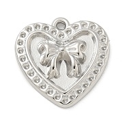 304 Stainless Steel Pendant Rhinestone Settings, Heart, Stainless Steel Color, 22x22x4mm, Hole: 1.6mm(STAS-M082-01P)