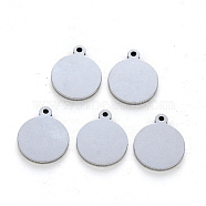 304 Stainless Steel Pendants, Laser Cut, Blank Stamping Tag, Flat Round, Stainless Steel Color, 14x12x1mm, Hole: 1.2mm(STAS-N092-23A)