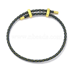 Adjustable Polyester Cord Braided Bracelets, Long-Lasting Plated, Light Steel Blue, Inner Diameter: 2-5/8~3-1/8 inch(6.7~7.8cm)(BJEW-Z085-01G-18)