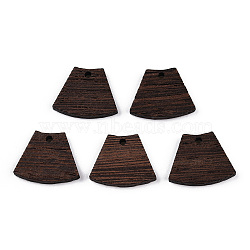Natural Wenge Wood Pendants, Undyed, Kilt Charms, Coconut Brown, 18x22.5x3.5mm, Hole: 2mm(WOOD-T023-83)