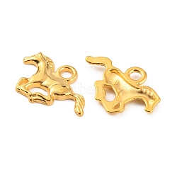 Alloy Pendants, Horse Charms, Golden, 14x21x2mm, Hole: 2.5mm(FIND-WH0146-25G)