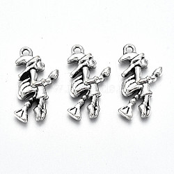 Tibetan Style Alloy Pendants, Lead Free & Cadmium Free, Witch, Antique Silver, 24.5x13.5x3mm, Hole: 1.8mm, about 284pcs/500g(TIBE-S323-046AS-RS)