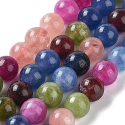 Dyed Natural Malaysia Jade Beads Strands, Round, Colorful, 8mm, Hole: 1mm, about 22~24pcs/strand, 7.48~7.87 inch(19~20cm)(G-G021-01B-06)