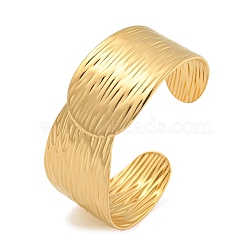 Real 18K Gold Plated 304 Stainless Steel Cuff Bangles, Twist, Inner Diameter: 2-5/8x2-1/4 inch(6.6x5.65cm)(BJEW-L695-001G-01)