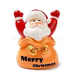 Christmas Theme Resin Display Decorations, for Car or Home Office Desktop Ornaments, Santa Claus, 29x26x36.5mm(DJEW-F022-B03)