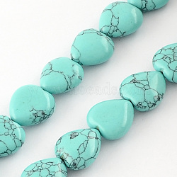 Synthetic Turquoise Bead Strands, Heart, 10x10x5mm, Hole: 1mm, about 40pcs/strand, 15.3 inch(X-G-R190-01)