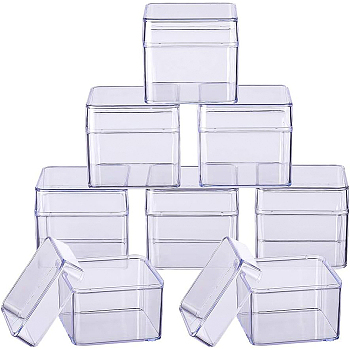 Plastic Bead Containers, Cube, Clear, 5.6x5.6x5cm