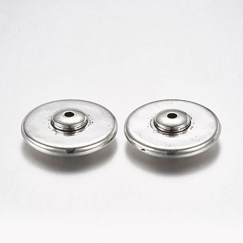 CCB Plastic Beads, Flat Round, Antique Silver, 20x6mm, Hole: 2mm