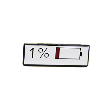 Rectangle with Word 1% Enamel Pin, Electrophoresis Black Plated Alloy Badge for Backpack Clothes, Dark Red, 20x7mm