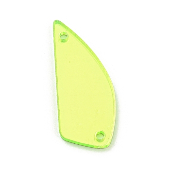 Translucent Acrylic Connector Charms, Leaf Links, Green Yellow, 21x10x1.3mm, Hole: 1.2mm