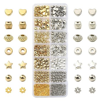 CCB Plastic Beads, Mixed Shapes, Mixed Color, 4~8x4~8x1~6.5mm, Hole: 1~2.5mm, 634pcs/box