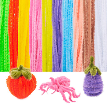 DIY Plush Sticks, Chenille Stems, Pipe Cleaners, Kid Craft Material, Mixed Color, 290~300x5.5x4.5mm