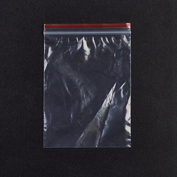 Plastic Zip Lock Bags, Resealable Packaging Bags, Top Seal, Self Seal Bag, Rectangle, Red, 10x7cm, Unilateral Thickness: 1.8 Mil(0.045mm), 100pcs/bag