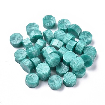 Sealing Wax Particles, for Retro Seal Stamp, Octagon, Teal, 9mm