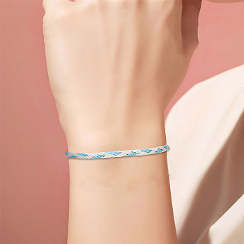 1Pc Bohemian Style Waxed Cord Braided Bracelets for Men Women, Mixed Color, size 1