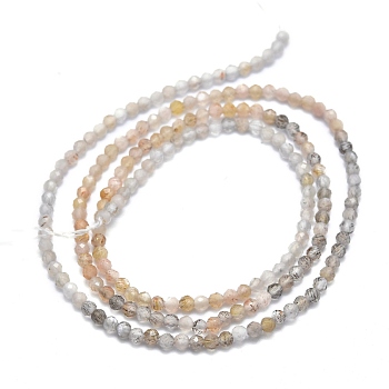 Natural Multi-Moonstone Beads Strands, Faceted, Round, 3mm, Hole: 0.5mm, about 131pcs/strand, 15.55 inch(39.5cm)