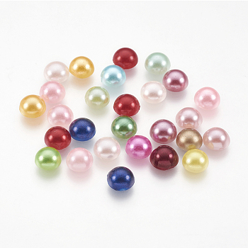 ABS Plastic Imitation Pearl Cabochons, Half Round, Mixed Color, 6x3mm