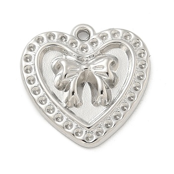 304 Stainless Steel Pendant Rhinestone Settings, Heart, Stainless Steel Color, 22x22x4mm, Hole: 1.6mm