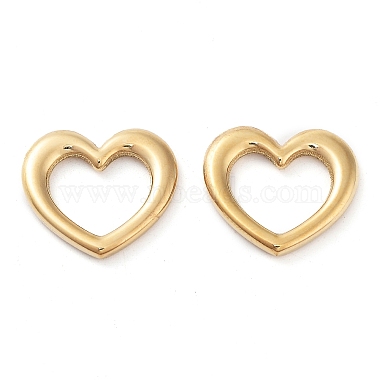 Real 14K Gold Plated Heart 304 Stainless Steel Linking Rings