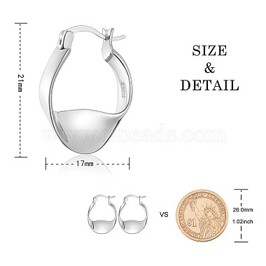 SHEGRACE Rhodium Plated 925 Sterling Silver Hoop Earrings(JE903A)-4