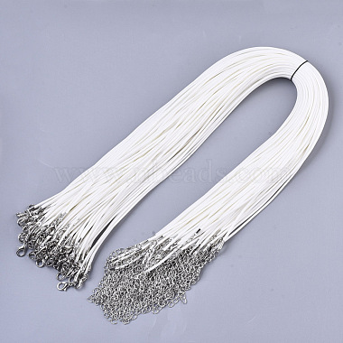 1.5mm White Waxed Cotton Cord Necklaces