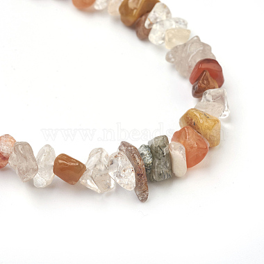 Natural Rutilated Quartz Chip Beads Anklets(AJEW-AN00229-01)-2