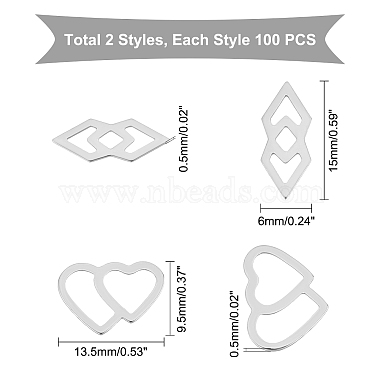 DICOSMETIC 200Pcs 2 Style 304 Stainless Steel Linking Rings(STAS-DC0007-72)-6