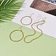 Brass Initial Letter U Link Chain Necklace Bracelet Anklet(SJEW-JS01235)-2