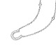 TINYSAND 925 Sterling Silver CZ Rhinestone Letter U Initial Pendant Necklaces(TS-N210-S)-3