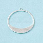 Brass Pendants, Cadmium Free & Lead Free, Ring Charm, 925 Sterling Silver Plated, 30.5x28x0.5mm, Hole: 1.6mm(KK-A172-38S)