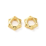 Brass Beads, Cadmium Free & Nickel Free & Lead Free, Hexagram, Real 18K Gold Plated, 9.5x11x3mm(KK-H461-07A-G)