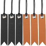 8Pcs 2 Colors Leather Bookmarks, with Tassel & Iron Grommets, Rectangle, Mixed Color, 193~195mm, 4pcs/color(AJEW-CP0007-57)