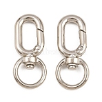 Zinc Alloy Swivel Clasps, Oval, Platinum, 41x18x7mm, Hole: 8x12.5mm(AL-CBAC079-15P)