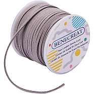 Faux Suede Cord, Faux Suede Lace, Silver, 3x1mm, about 30m/roll(LW-BC0001-1126)