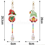 DIY Diamond Painting Acrylic Pendants Decoration Kits, with Alloy Chian, Christmas, Gnome, 280~290x60~85mm(PW-WG89126-04)