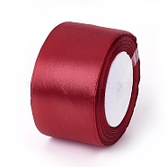 Single Face Satin Ribbon, Polyester Ribbon, Dark Red, 2 inch(50mm), about 25yards/roll(22.86m/roll), 100yards/group(91.44m/group), 4rolls/group(RC50MMY-033)