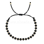 Bohemian Style Faceted Rondelle Glass Beaded Adjustable Braided Bracelets for Women(MJ9163)