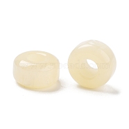 Resin European Beads, Large Hole Column Beads, Light Yellow, 12.5x7mm, Hole: 5mm(RESI-Z030-04B)