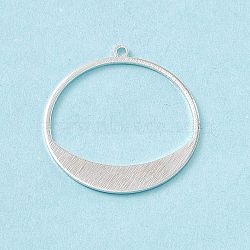 Brass Pendants, Cadmium Free & Lead Free, Ring Charm, 925 Sterling Silver Plated, 30.5x28x0.5mm, Hole: 1.6mm(KK-A172-38S)