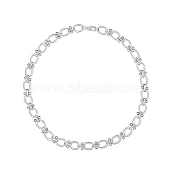 Non-Tarnish Stylish Unisex Stainless Steel Irregular Buckle Bracelet/Necklace, Stainless Steel Color(GC1125-2)