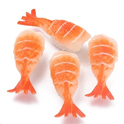 Artificial Plastic Sushi Sashimi Model, Imitation Food, for Display Decorations, Shrimp Sushi, Coral, 67.5x26.5x21mm(DJEW-P012-11)