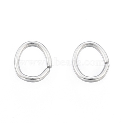 304 Stainless Steel Jump Rings, Open Jump Rings, Oval, Stainless Steel Color, 7x5x1mm, 18 Gauge, Inner Diameter: 3x5mm(STAS-N092-172A-01P)