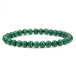 Synthetic Malachite Round Beaded Stretch Bracelet, show in picture13(SF8562-1-1)