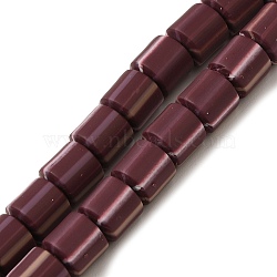 Polymer Clay Beads Strands, Column, Coconut Brown, 6~6.5x6~6.5mm, Hole: 1.2mm, about 61~64pcs/strand, 15.55~15.94''(39.5~40.5cm)(CLAY-H006-01J)