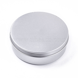 Round Aluminium Tin Cans, Aluminium Jar, Storage Containers for Cosmetic, Candles, Candies, with Screw Top Lid, Platinum, 11.3x3.7cm(CON-F006-23P)