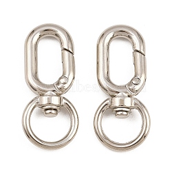 Zinc Alloy Swivel Clasps, Oval, Platinum, 41x18x7mm, Hole: 8x12.5mm(AL-CBAC079-15P)