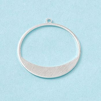 Brass Pendants, Cadmium Free & Lead Free, Ring Charm, 925 Sterling Silver Plated, 30.5x28x0.5mm, Hole: 1.6mm
