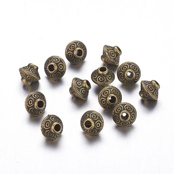 Tibetan Style Spacer Beads, Lead Free & Cadmium Free & Nickel Free, Bicone, Antique Bronze, 5.4x6.3mm, Hole: 1mm